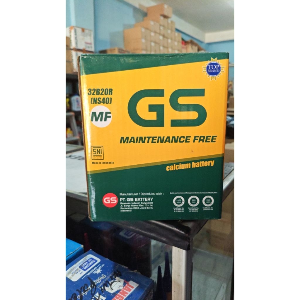 Aki Mobil GS 32B20R NS40 Maintenance Free Calcium Battery