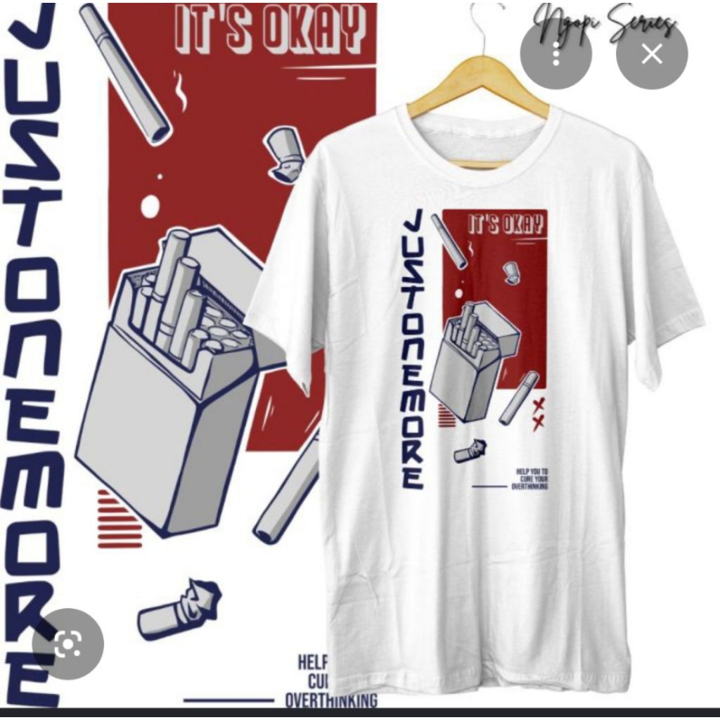 kaos gambar rokok hoki cina putih