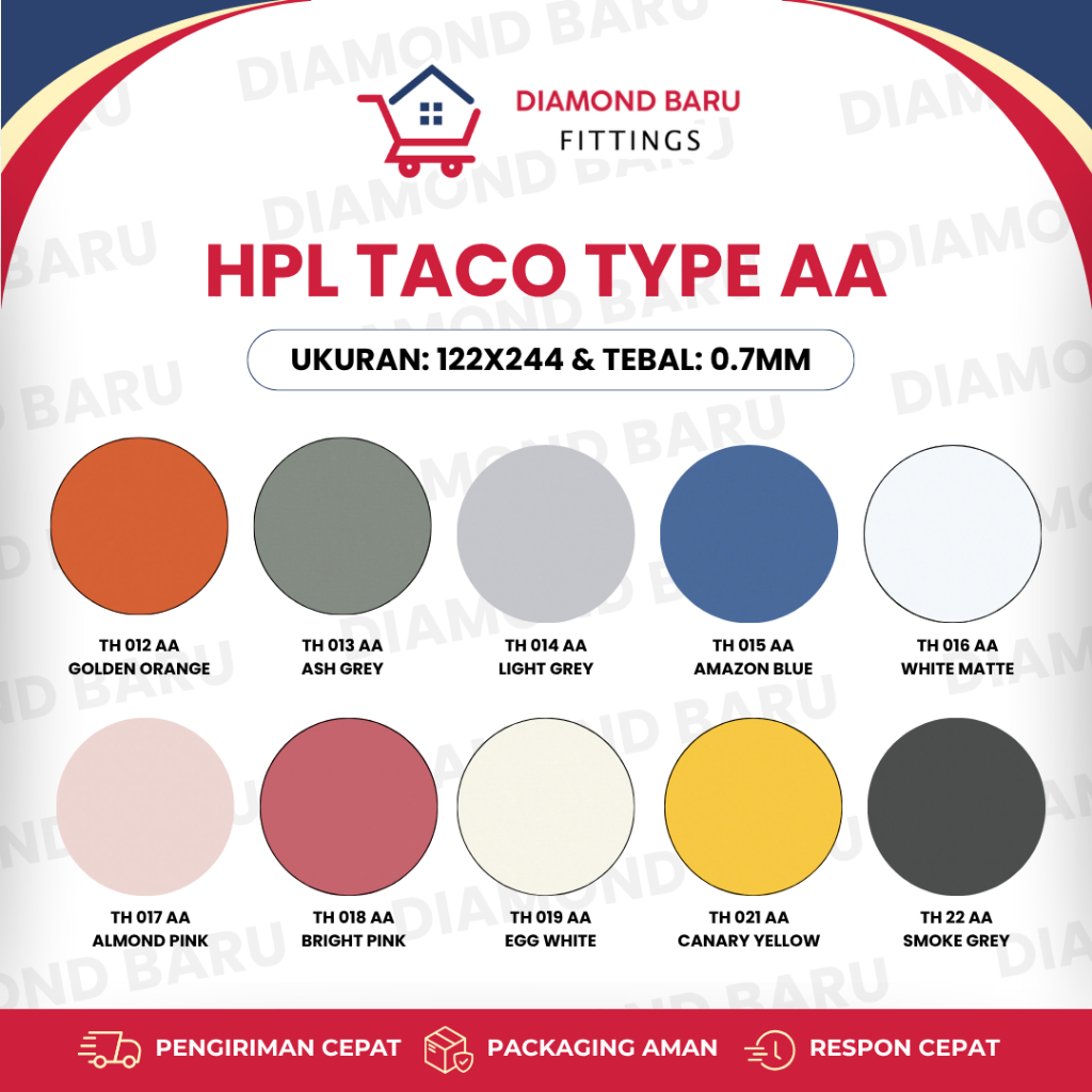 TACO Laminates Tipe AA HPL lapisan Furniture Solid Color 122x244