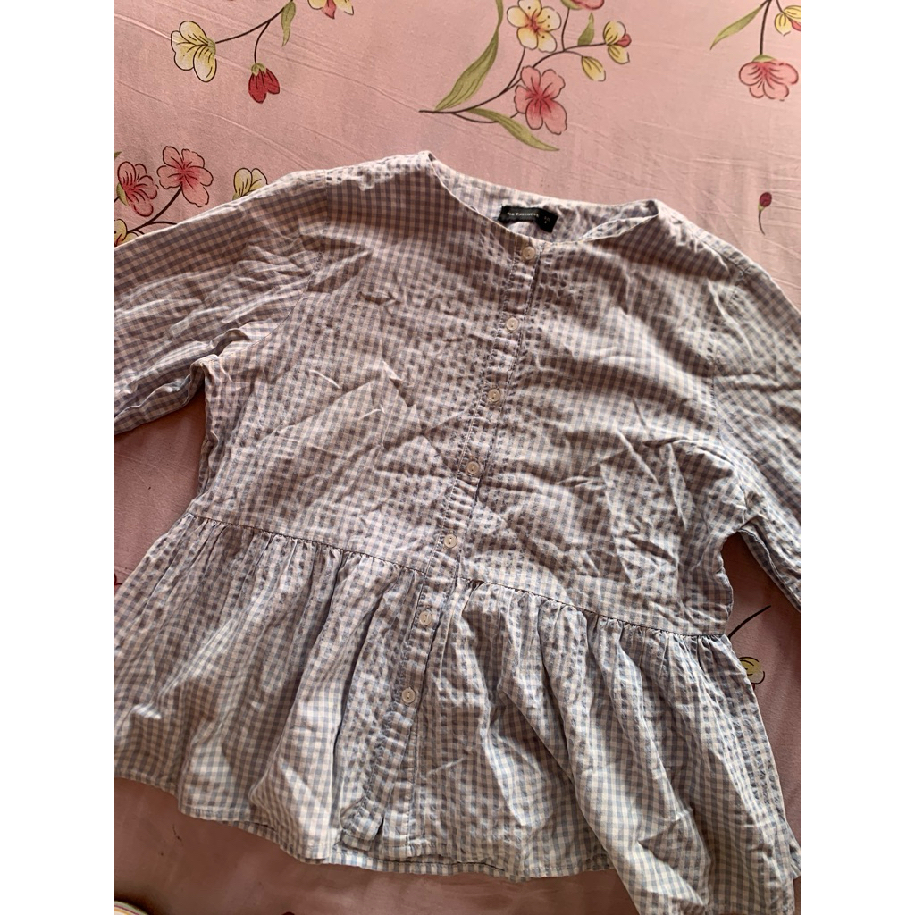 Moni Blouse Katun Linen PremiumBlouse Putih Desain Broderie 100% KatunBlouse Wanita Katun V-neck Len