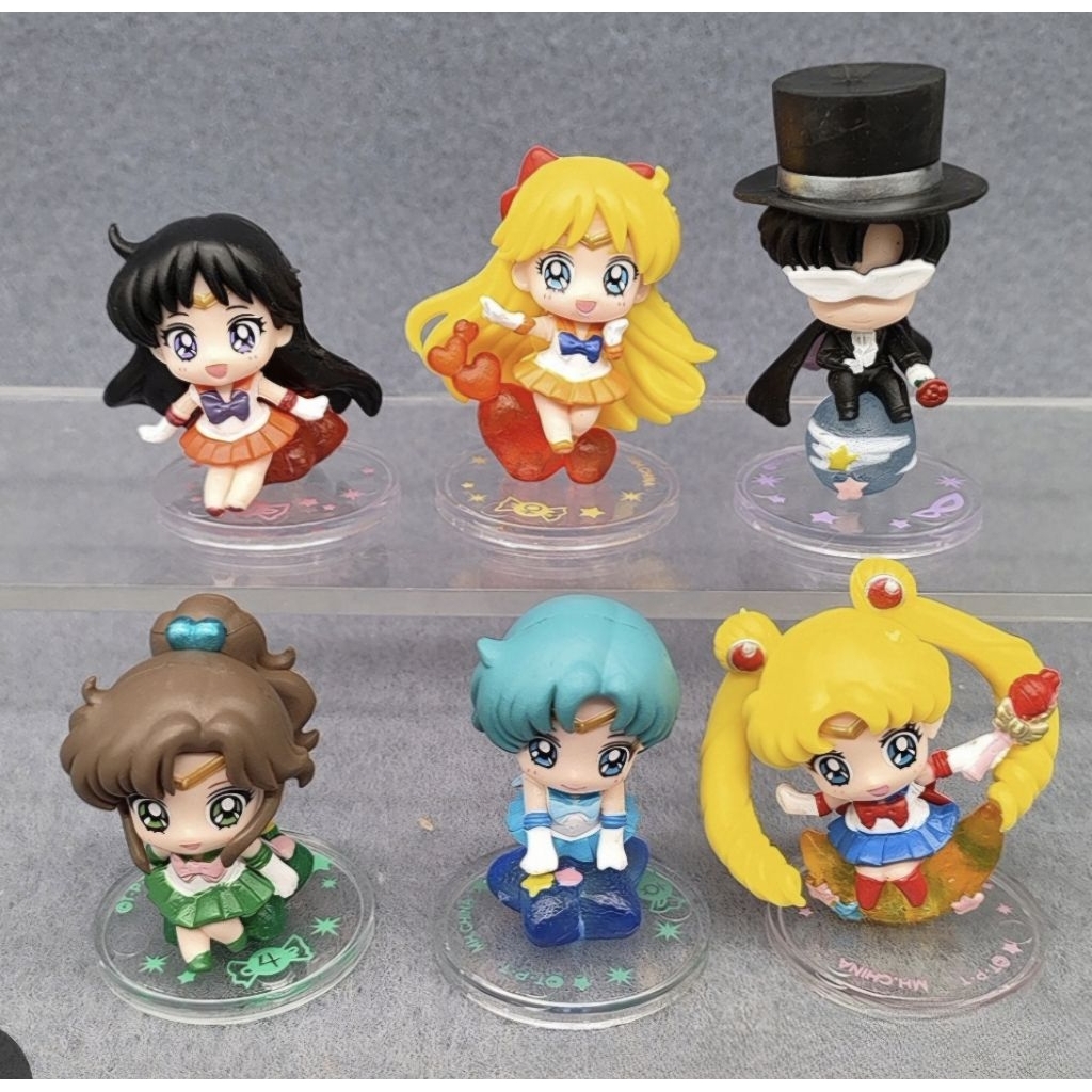 Action Figure SailoorMoon Chibi V5 Gaya Duduk| Dekorasi Mobil Sailor Moon Mercury Mars Jupiter Venus