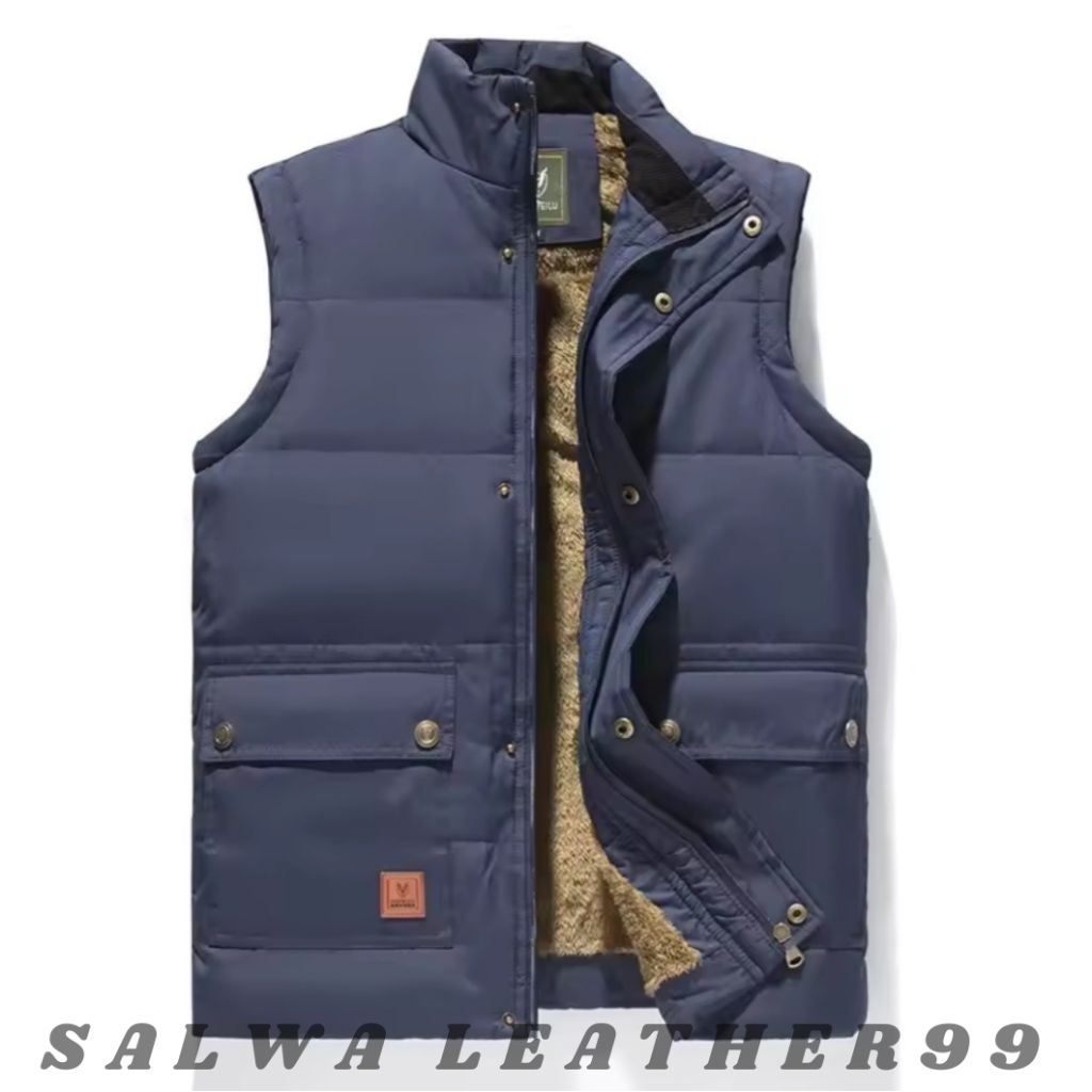 rompi bulu pria tebal dan hangat/vest puffer pria/rompi winter korea style/rompi vest outdoor/ rompi