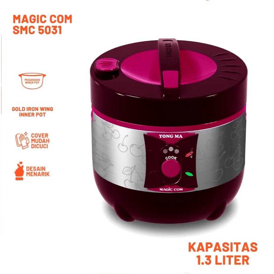 Magic Com YONGMA SMC5031 / SMC-5031 Kapasitas 1,3 Liter, Low Watt, Anti Lengket