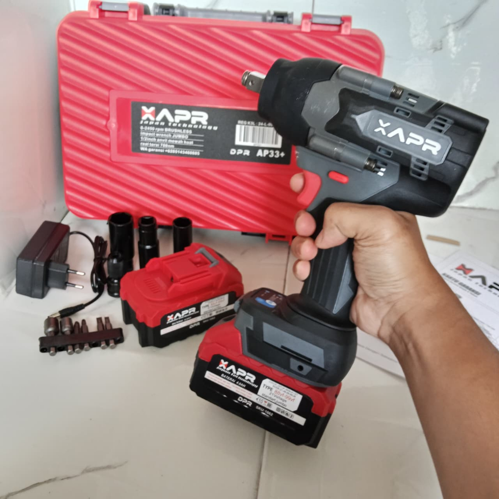 Mesin impact APR XAPR Ap33+ ap 33+ ap33 + ap 33 +  impact wrench jumbo torsi 2 batrai untuk mobil da