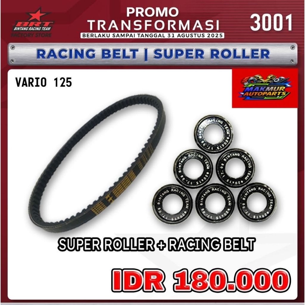 Super Roller & Vanbelt V Belt BRT Honda Vario 125 PGMFI / Vario 125 Old - BINTANG RACING TEAM BRT