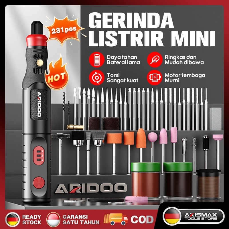 Bor Mini bor mini listrik ARIDOO Bor Mini Grinder Set Mesin Ukir Poles Gerinda Listrik Alat Ukir Gra