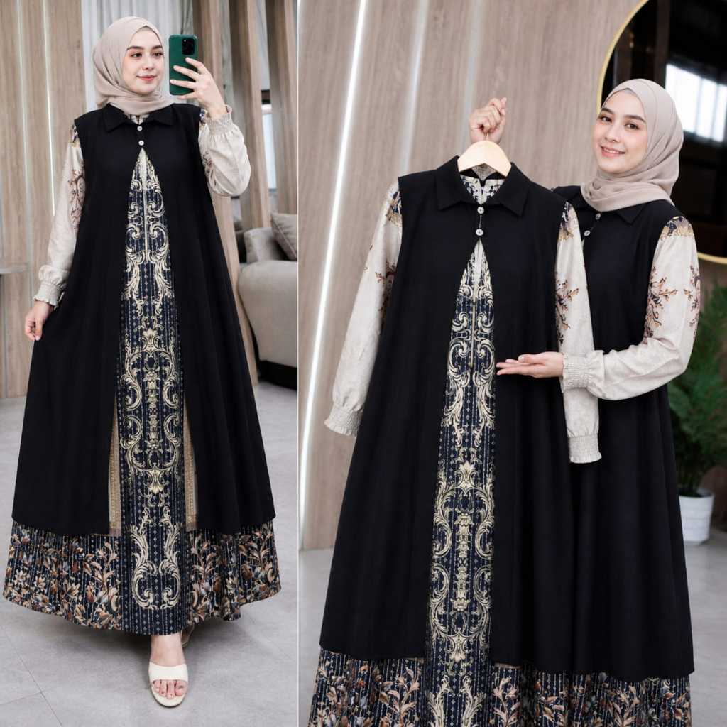 GAMIS ROMPI LEPAS PASANG  SUPER JUMBO PLUS OUTER CERUTY PISAH// Gamis MONALISA Jumbo XXXL LD 130[ BB