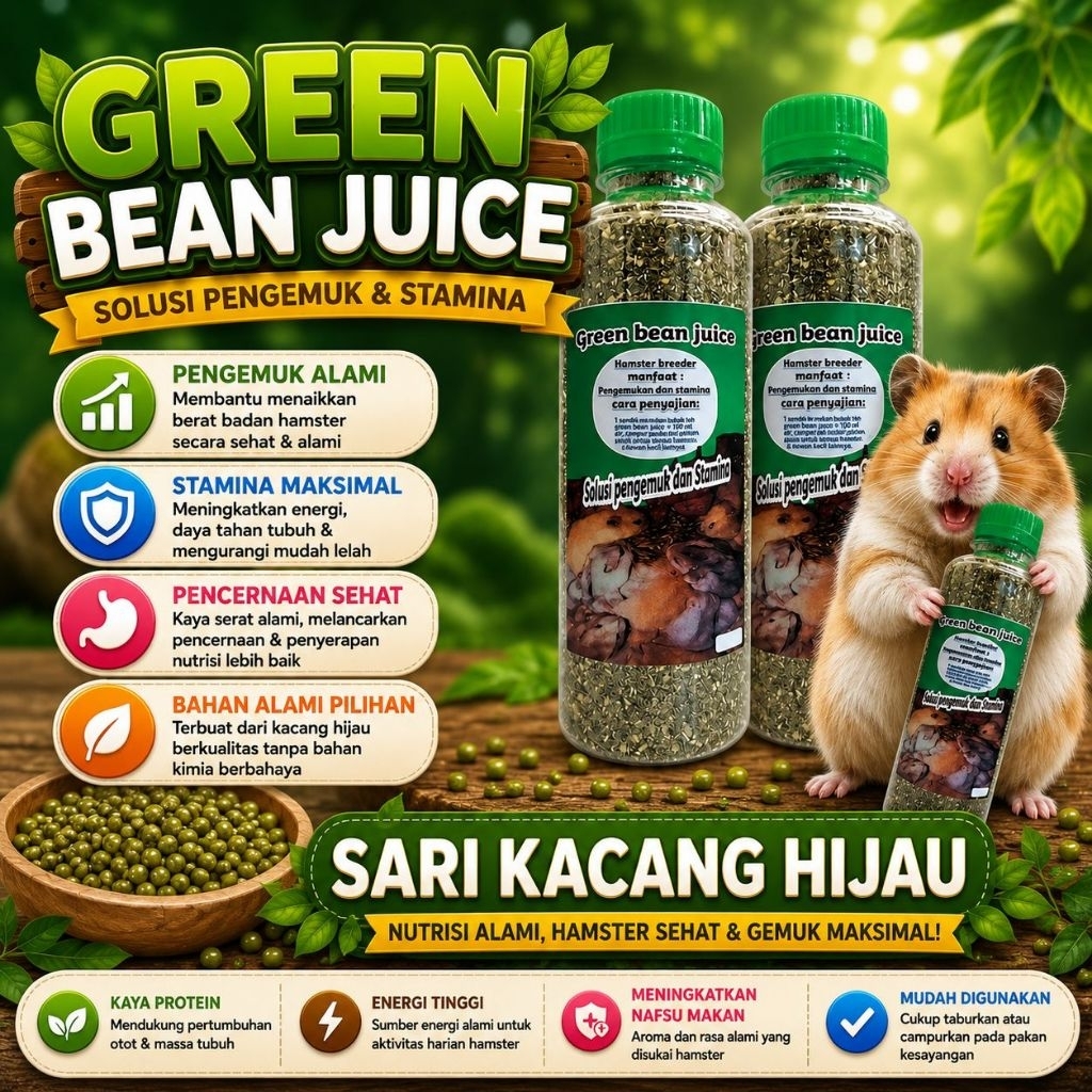 GREEN BEAN - Makanan Hamster Penggemuk Hamster Makanan Bayi Hamster Ternak Hamster Full Sari Kacang 