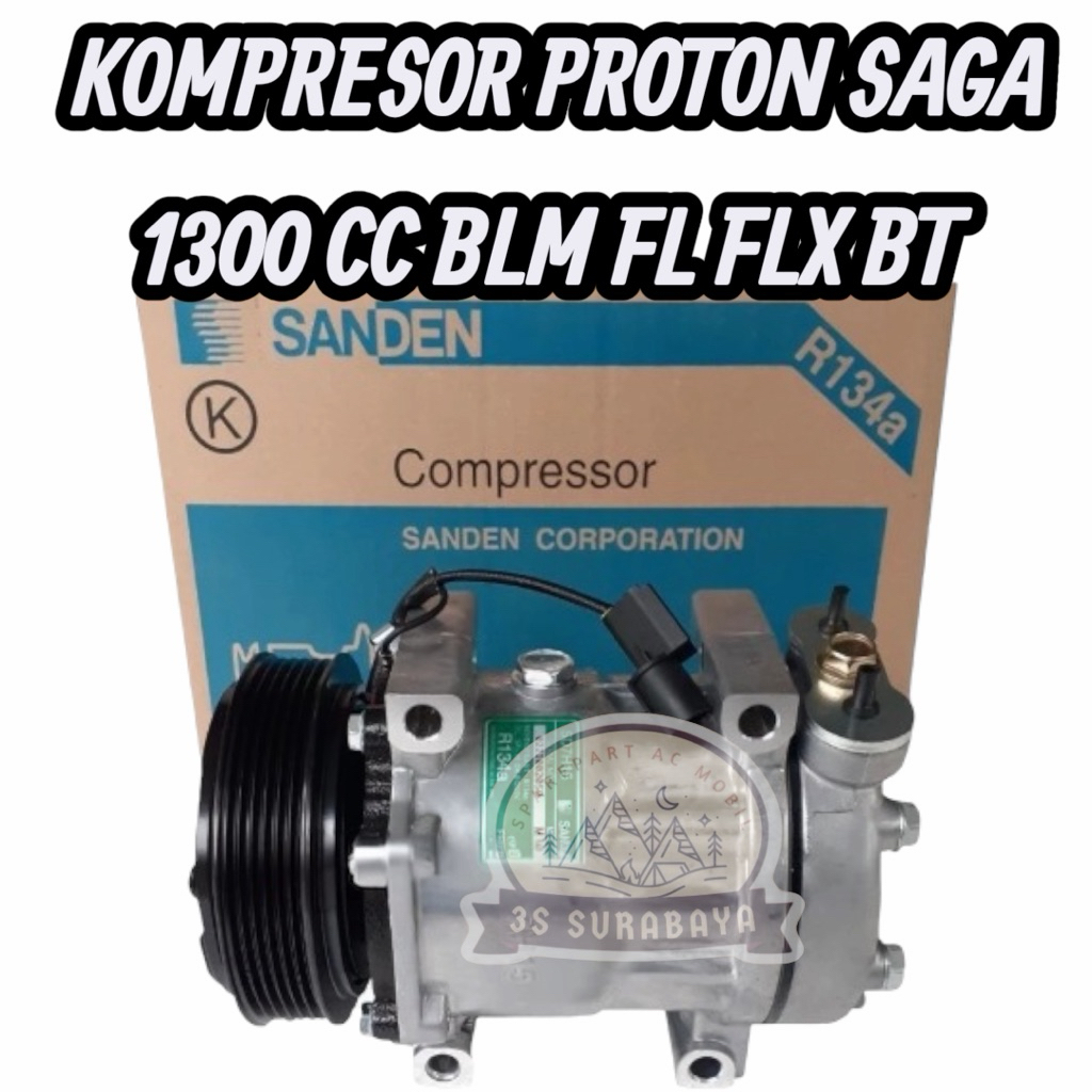 Compressor Compresor Kompressor Kompresor AC Mobil Proton Saga BLM FL FLX BT ( Engine Mesin S4PE ) 1