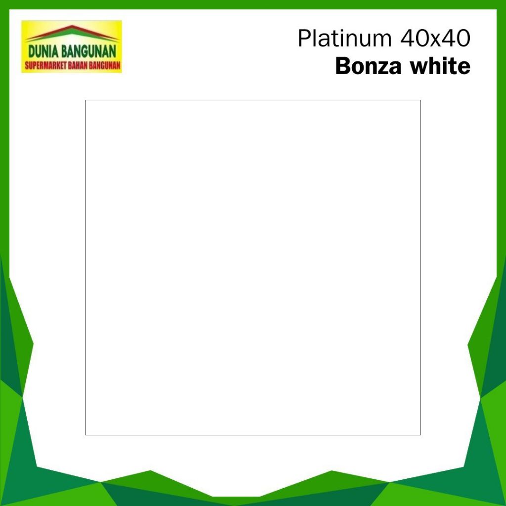 Keramik Lantai Dinding Putih Polos Platinum 40x40 Bonza White Keramik Licin Glossy
