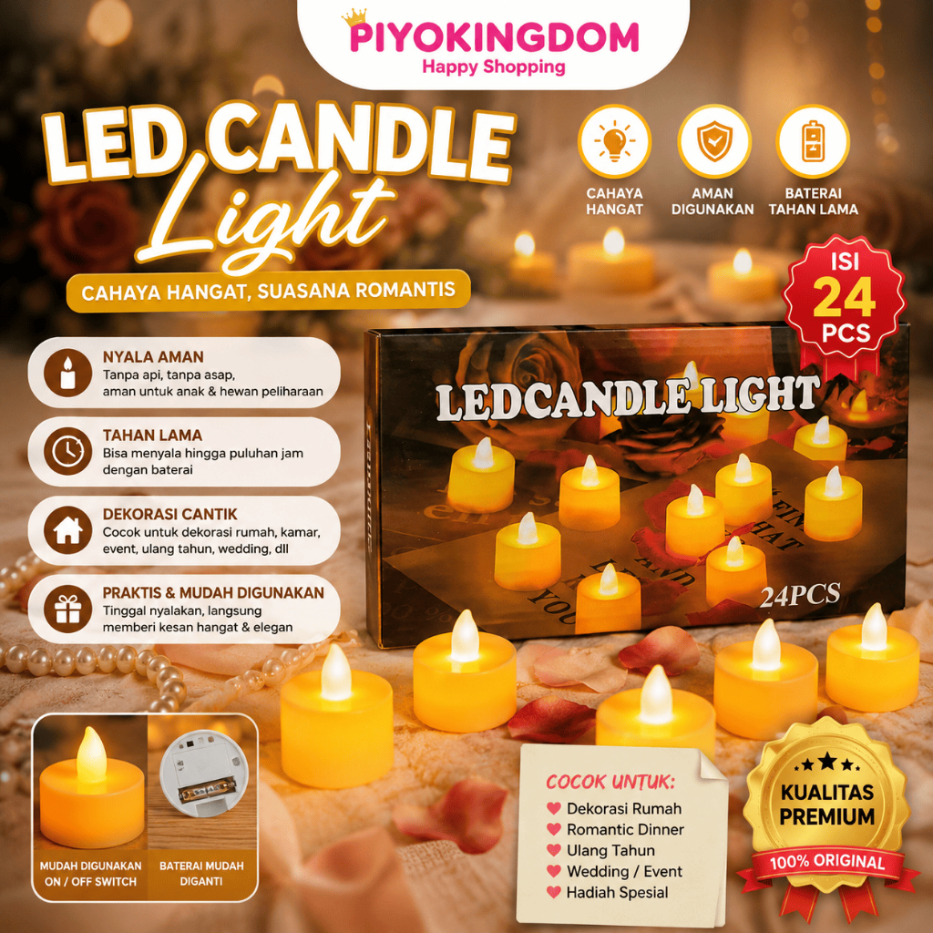 LILIN LED PUTIH KECIL / LILIN LED NATAL / LILIN HIASAN NATAL KUALITAS BAGUS ( PERBOX ISI 24 PCS)