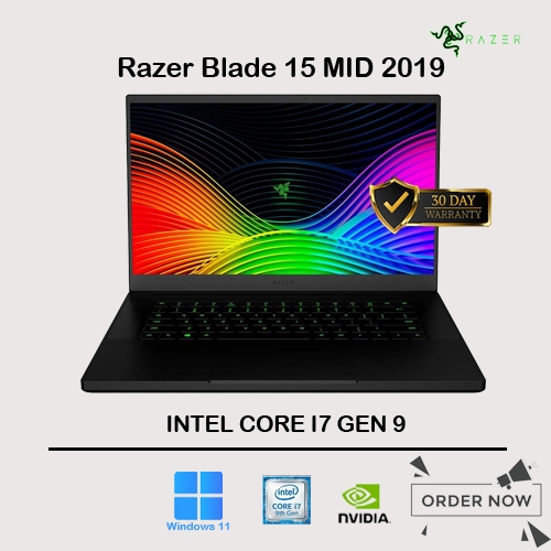 LAPTOP GAMING RAZER BLADE 15 MID 2019 / CORE I7 GEN 9 / VGA GTX 1660TI