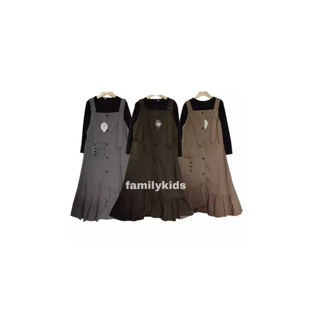 Overall Dress Chino Anak Perempuan Model Terbaru Umur 4-10 Tahun / Oneset Baju Rok Kodok Anak Peremp