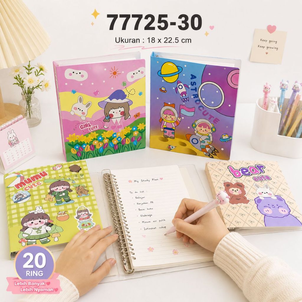 BOS Binder Note A5/Buku Ring Besi/Buku Spiral/Spiral Book