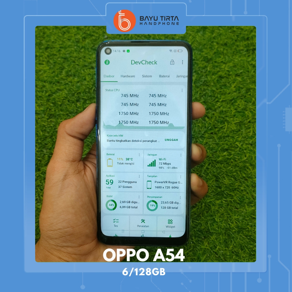 OPPO A54 (6/128GB) | Starry Blue | Second Bekas | A2