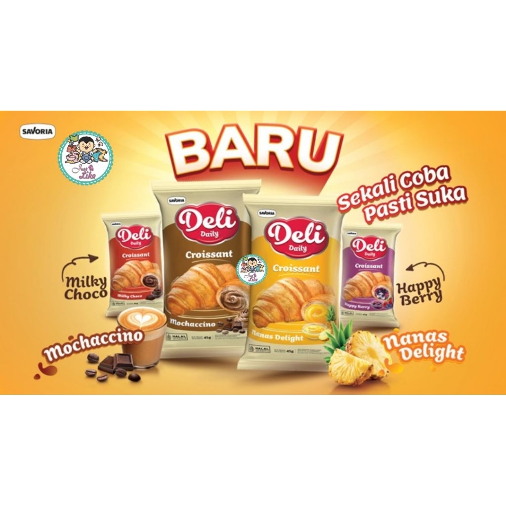 5 Days Deli Croissant 45gr 1 Dus Isi 20 Pcs - Rasa Milky Choco