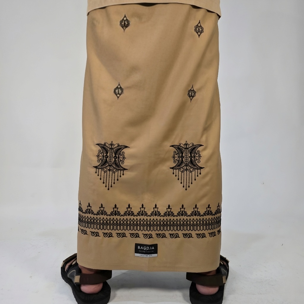 BAGDJA Sarung Bordir Premium Motif Pintu Aceh Darussalam Sarung Hitam Katun Premium Dewasa