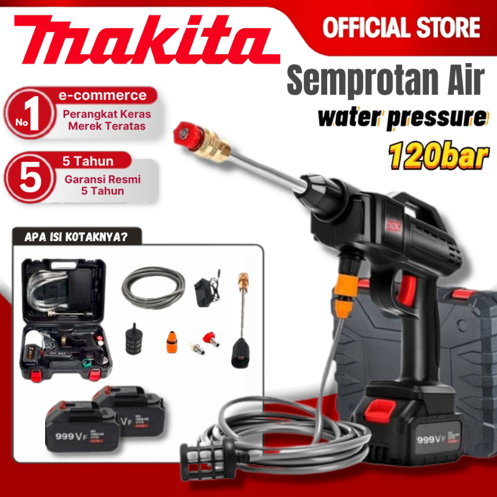 Makita Cordless High Pressure Washer Water Jet 999VF Portable Cleaner Gun Washer Handheld