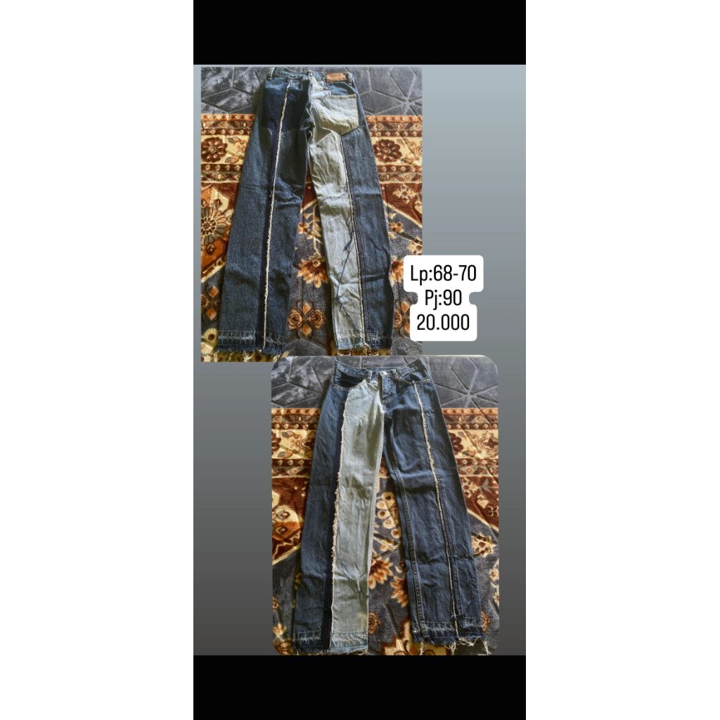 celana jeans two tone