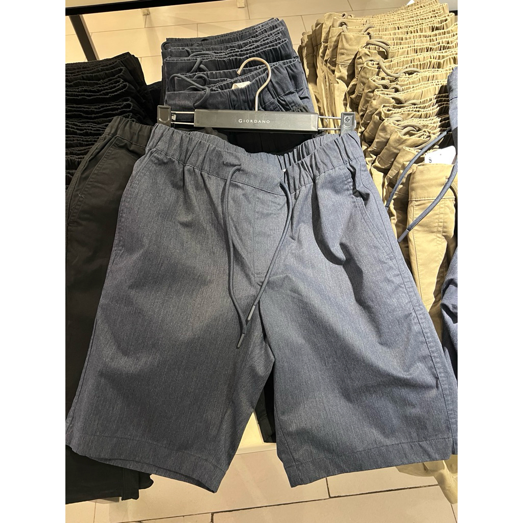 Giordano Celana Pendek Drawsting Pria Signature Navy New Sale Size S,M,L,XL,XXL Giordano Original