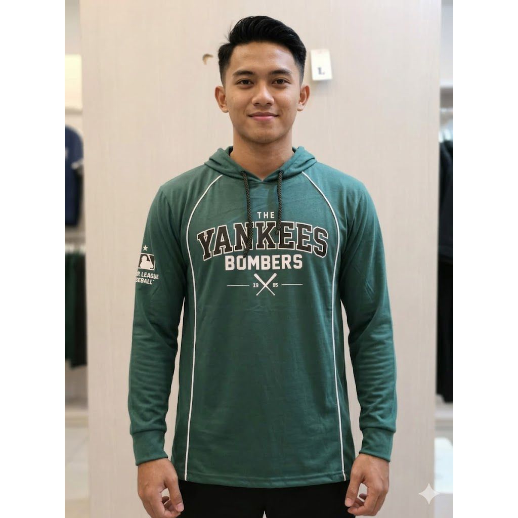 Kaos Hoodie Jaket Kupluk Pria Gambar Yankess Warna Random