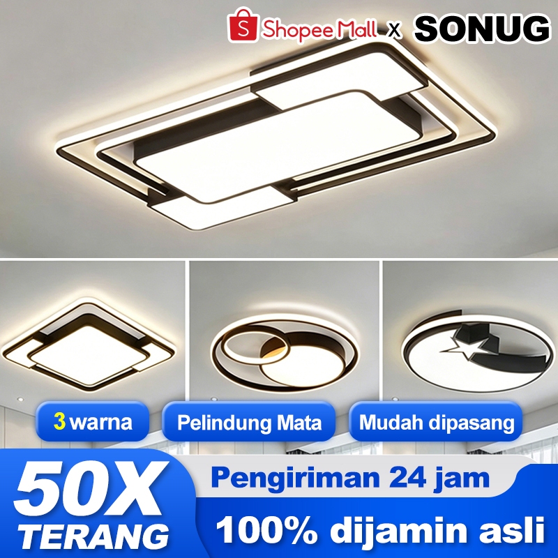 SONUG Lampu Plafon LED lampu plafon minimalis Ceiling Lampu Plafon 3 Warna LED Modern Minimalis Lamp