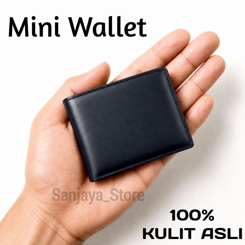 Dompet Mini Pria 100% Original Kulit Asli Lipat Mini Kecil Slim Wallet