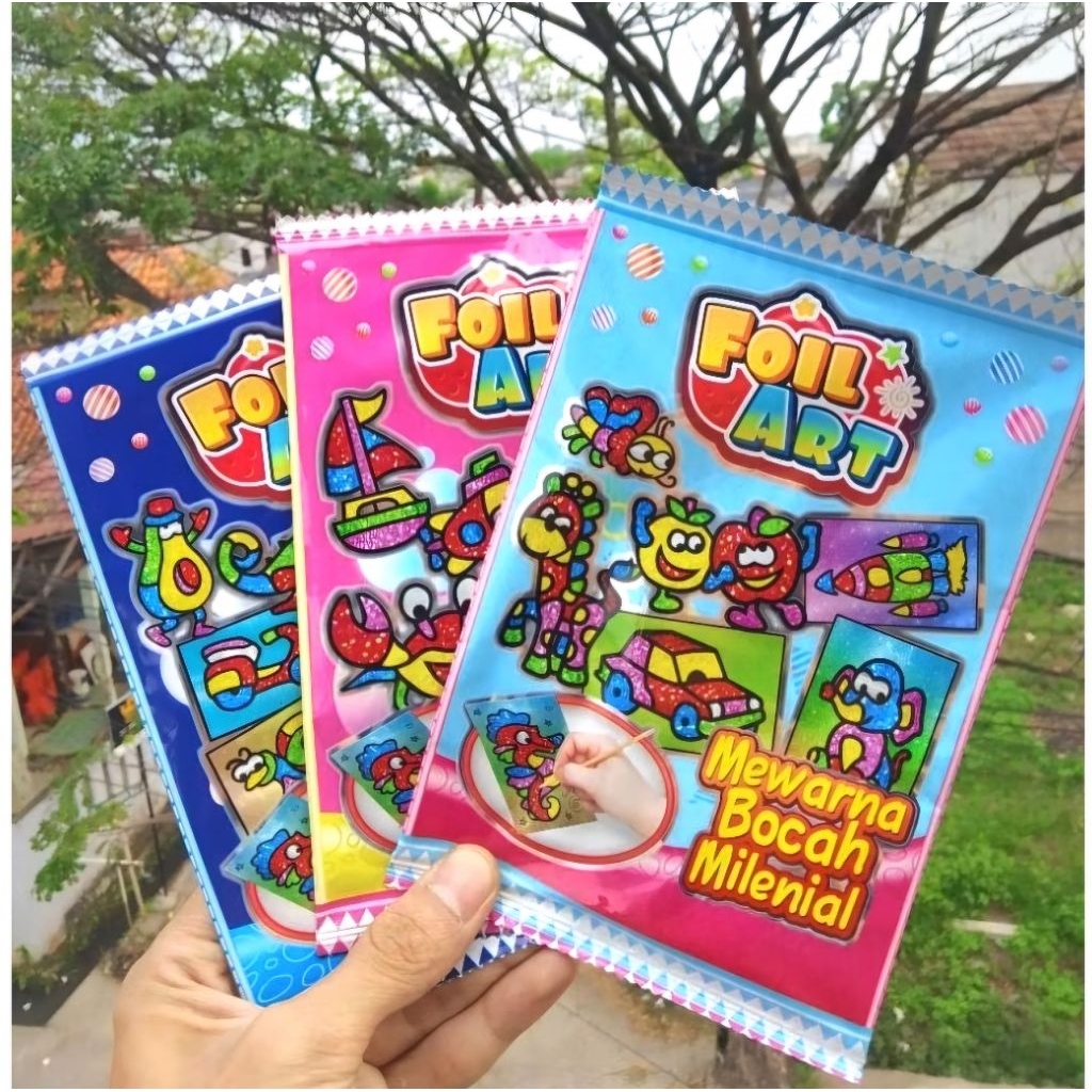 DIY FOIL ART COLORING - MAINAN EDUKASI ANAK TK SD PAUD SOUVENIR ULTAH