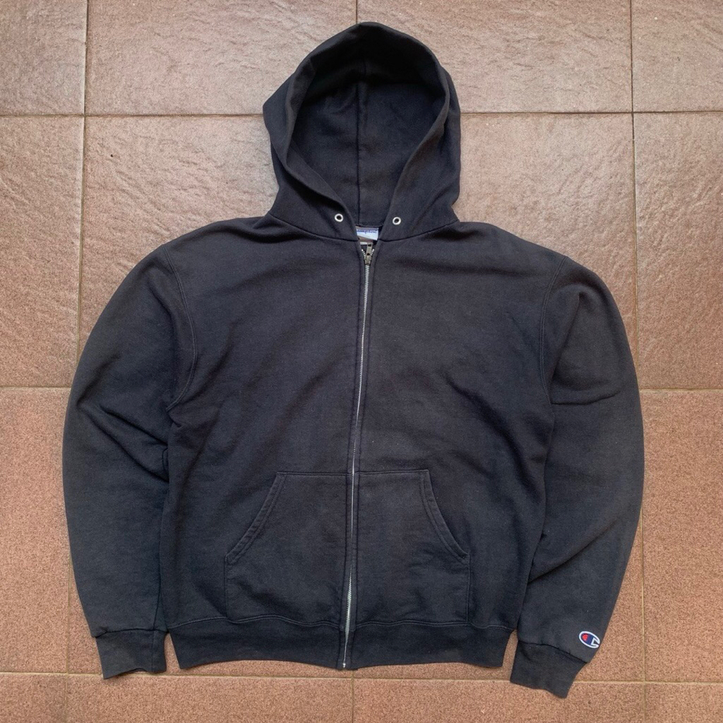 Champion Zipper Hoodie Black Faded