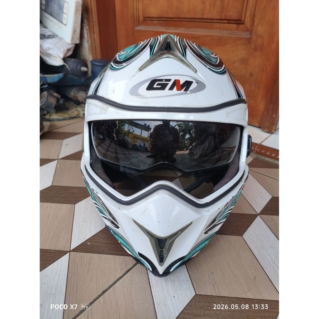 helm helmet fullface double visor gm Airborne original ori asli bahan