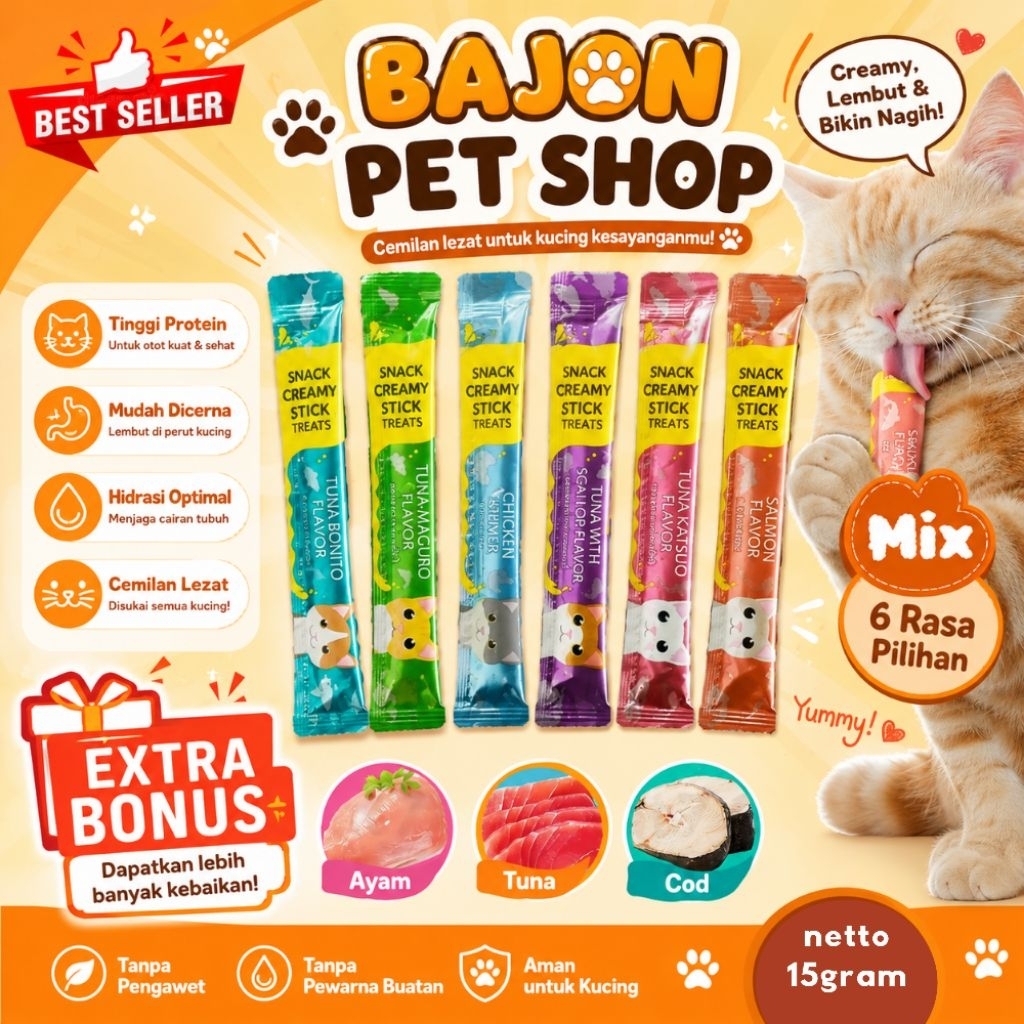 MEO CREAMY  TREATS KITTEN/DEWASA CUMA SERIBUU (REJECT/RETUR)