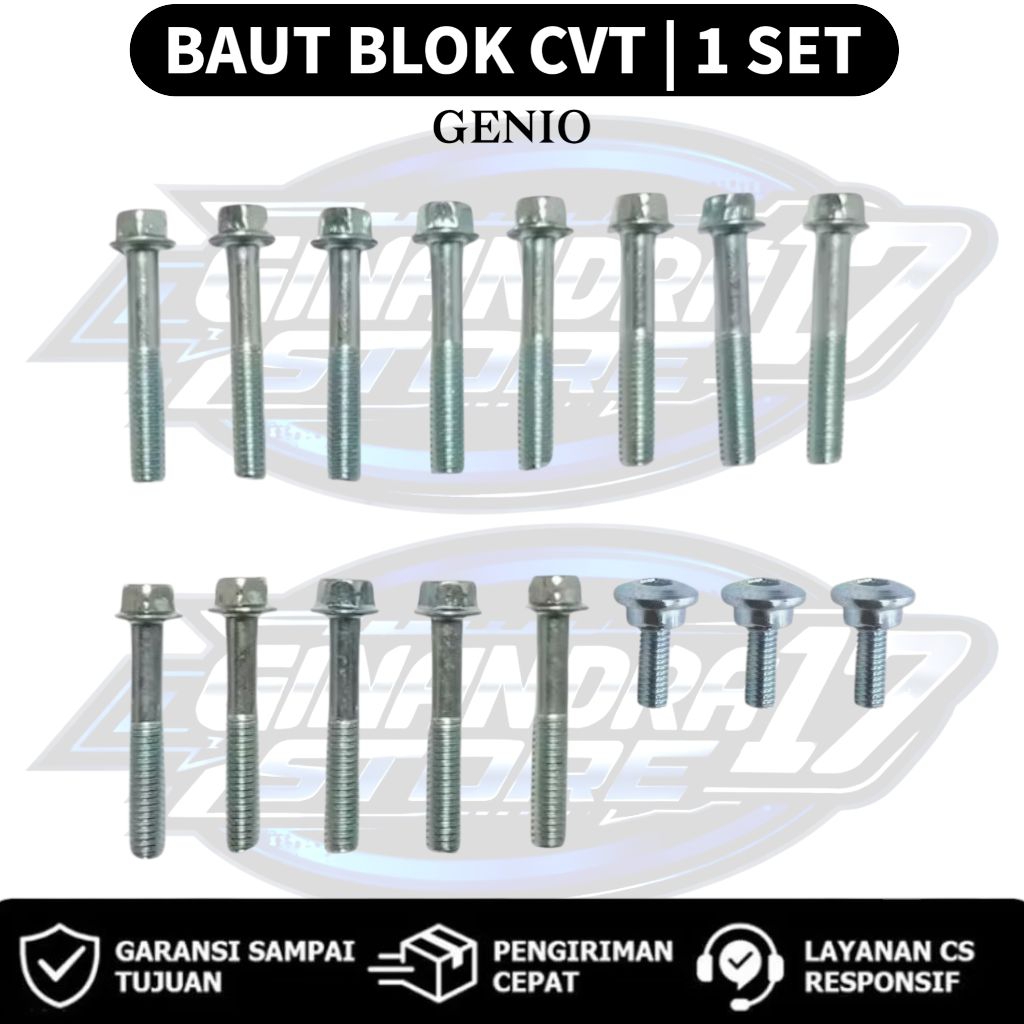 Baut Blok CVT 1 SET Honda Genio / Baut Blok CVT 1SET Motor Genio