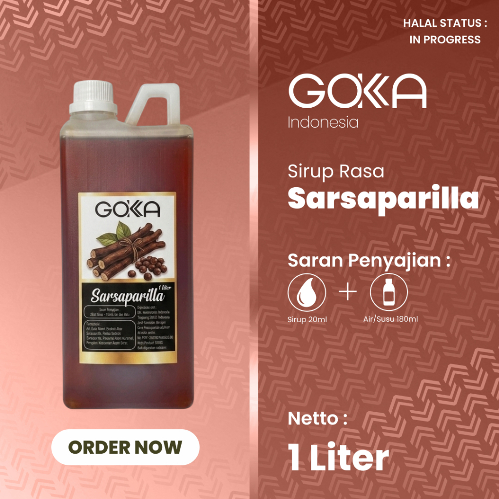 Sirup Gokka Rasa Sarsaparilla / Minuman Syrup Gokka Rasa Sarsaparilla 1 Liter