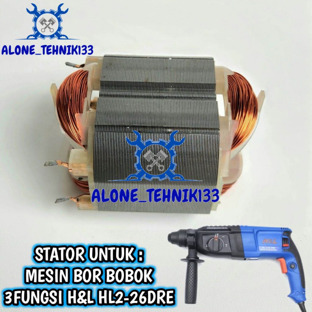 STATOR MESIN BOR ROTARY HAMMER H&L HL2-26DRE BANTALAN ATAU GULUNGAN UNTUK MESIN BOR ROTARY HAMMER H&