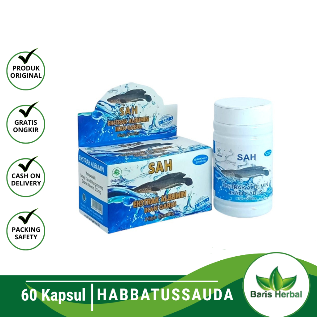 SAH Ekstrak Albumin Ikan Gabus 60 Kapsul ORIGINAL