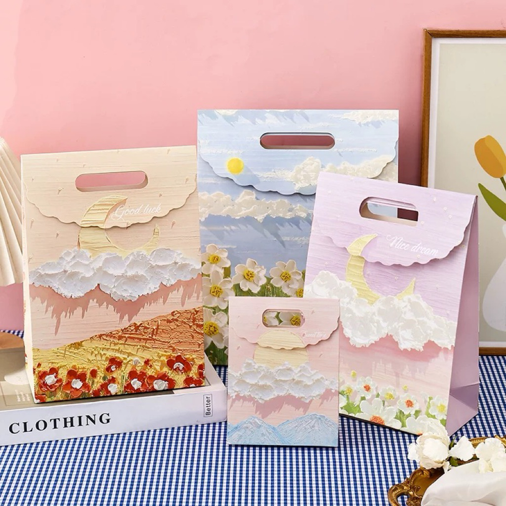 MONE PAINTED PAPER BAG | Paper Bag Close Dreamy Aesthetic