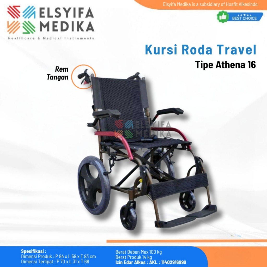 Kursi Roda Travel Avico Athena Roda 16 Inch - Kursi Roda Type Athena