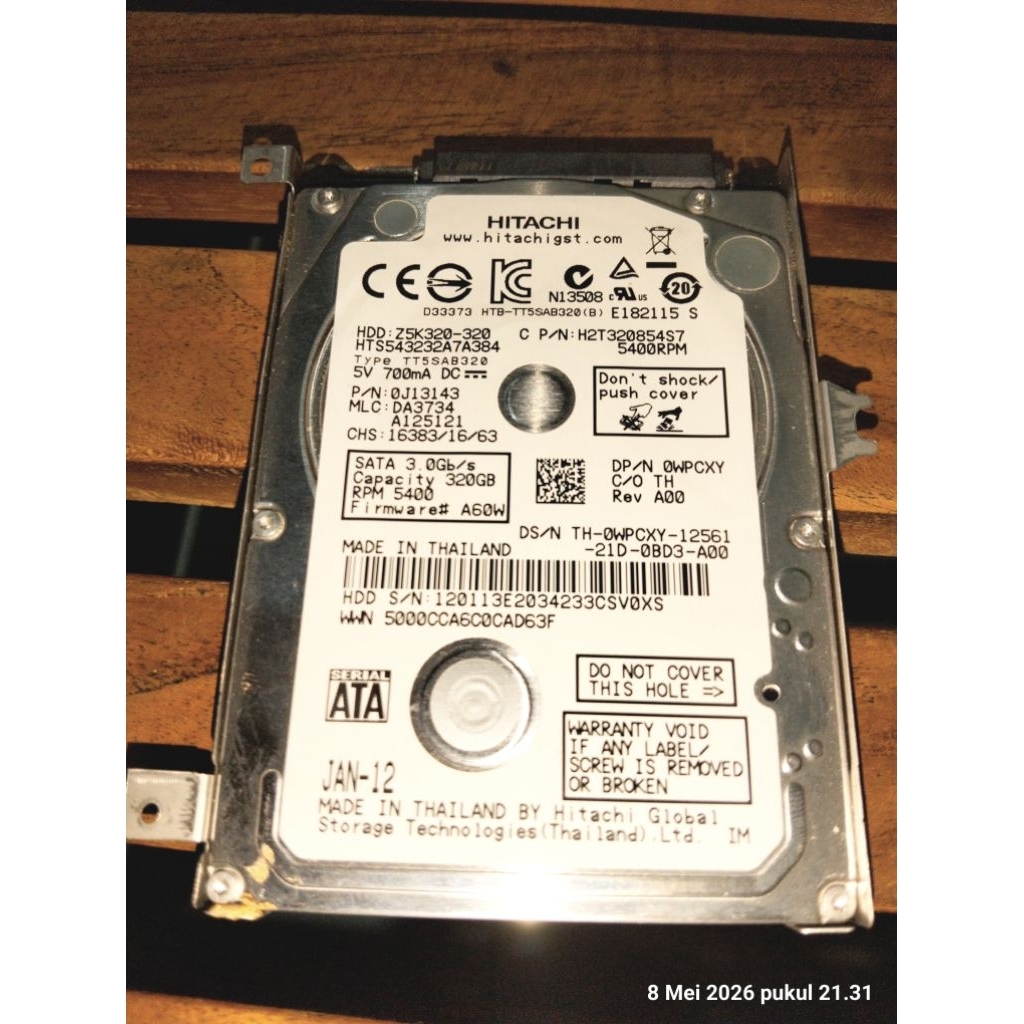 Hardisk Laptop Hitachi 320gb