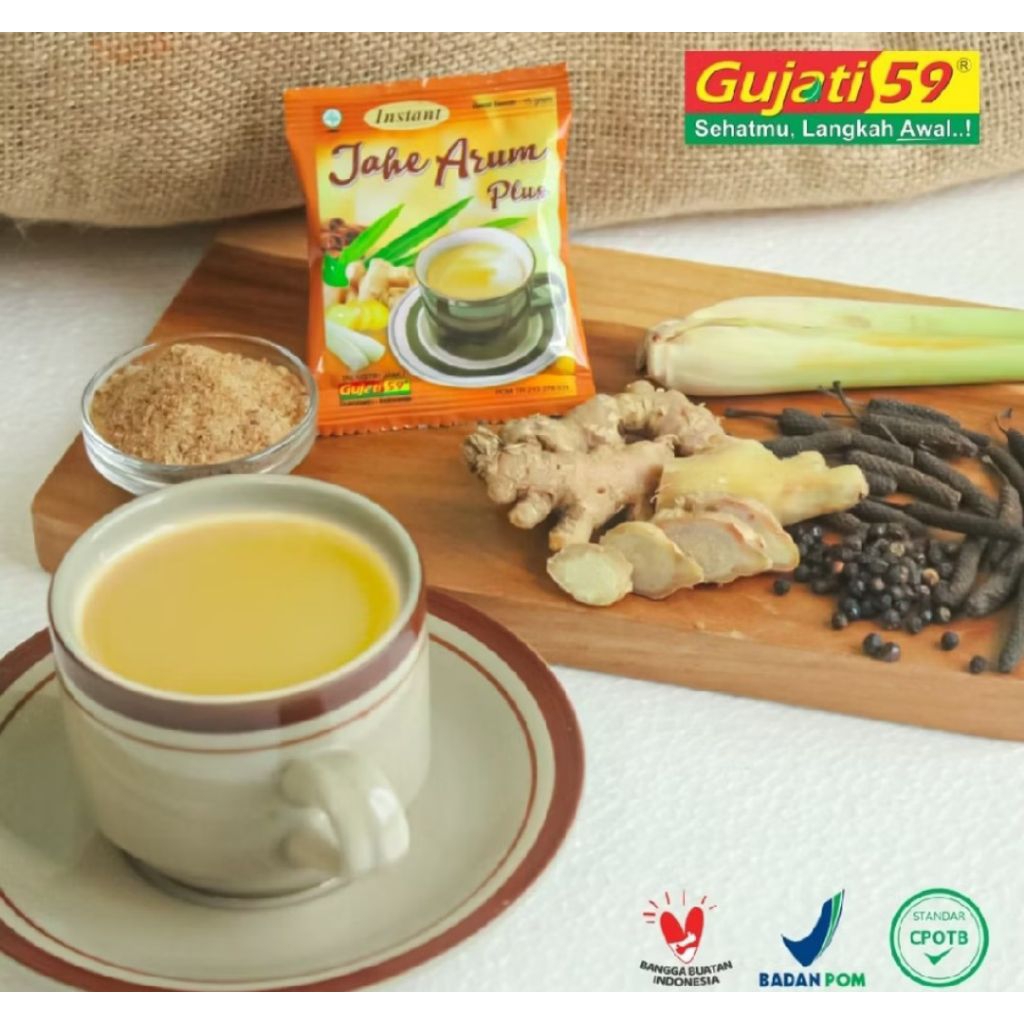 Jahe Instan Gujati Jahe Arum - 10 Sachet, Rasa Nikmat, Menghangatkan Tubuh, Meredakan Mual