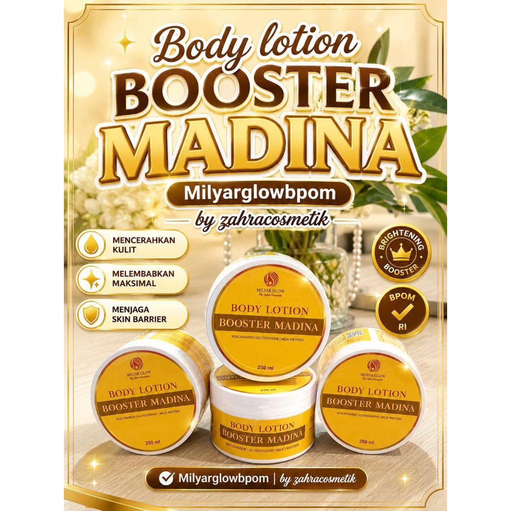 HB BOOSTER MADINA MILYAR GLOW BPOM BY ZAHRA COSMETIC