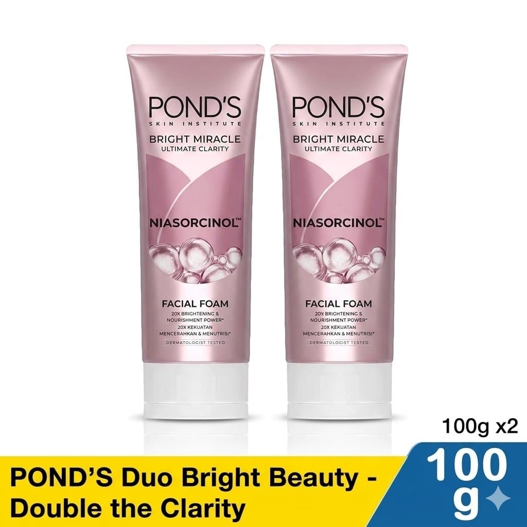 {PAKET 2 PCS} Ponds Pembersih Wajah Bright Beauty Niasorcinol 100g