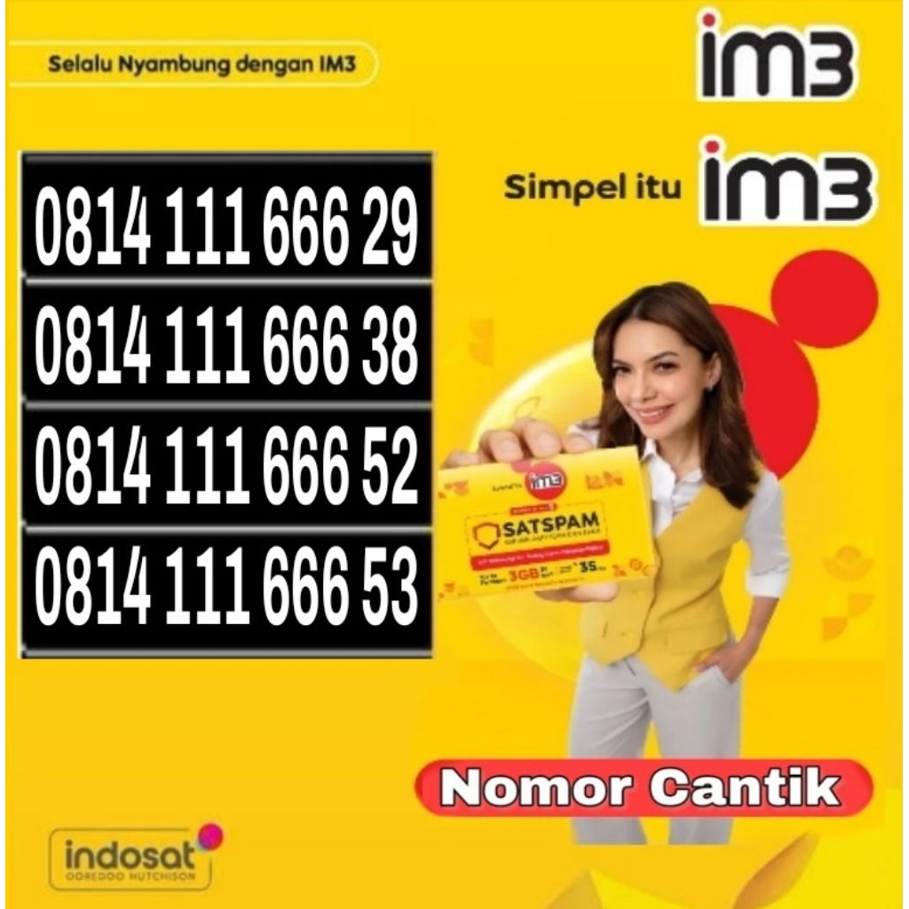 Nomor Cantik Indosat IM3 4G Lte 111666 - O814 111 666 xx