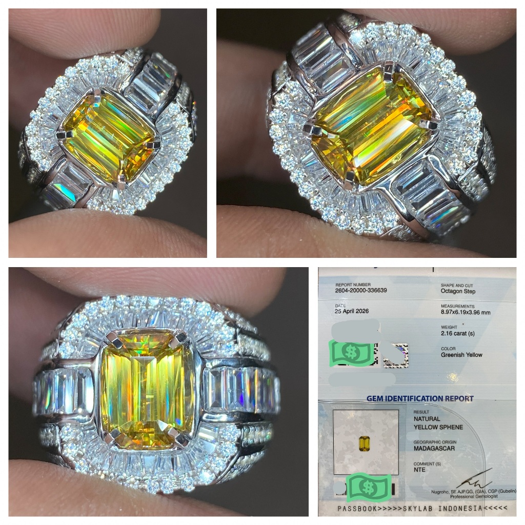 Natural 2.16ct rainbow sphene brutal dispersion hq