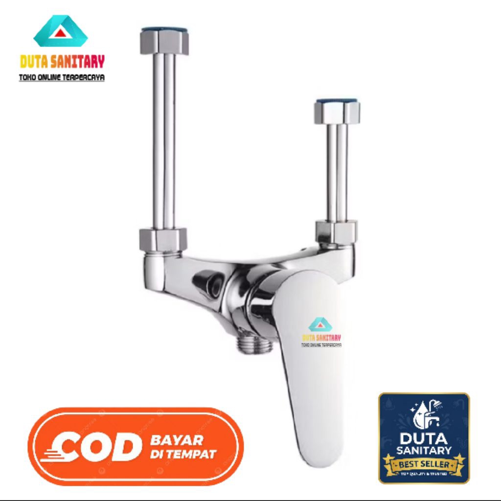 Kran Mini Mixer Body Besar Kuningan/ Kran Water Heater Listrik Instalasi Luar Tanpa Bobok