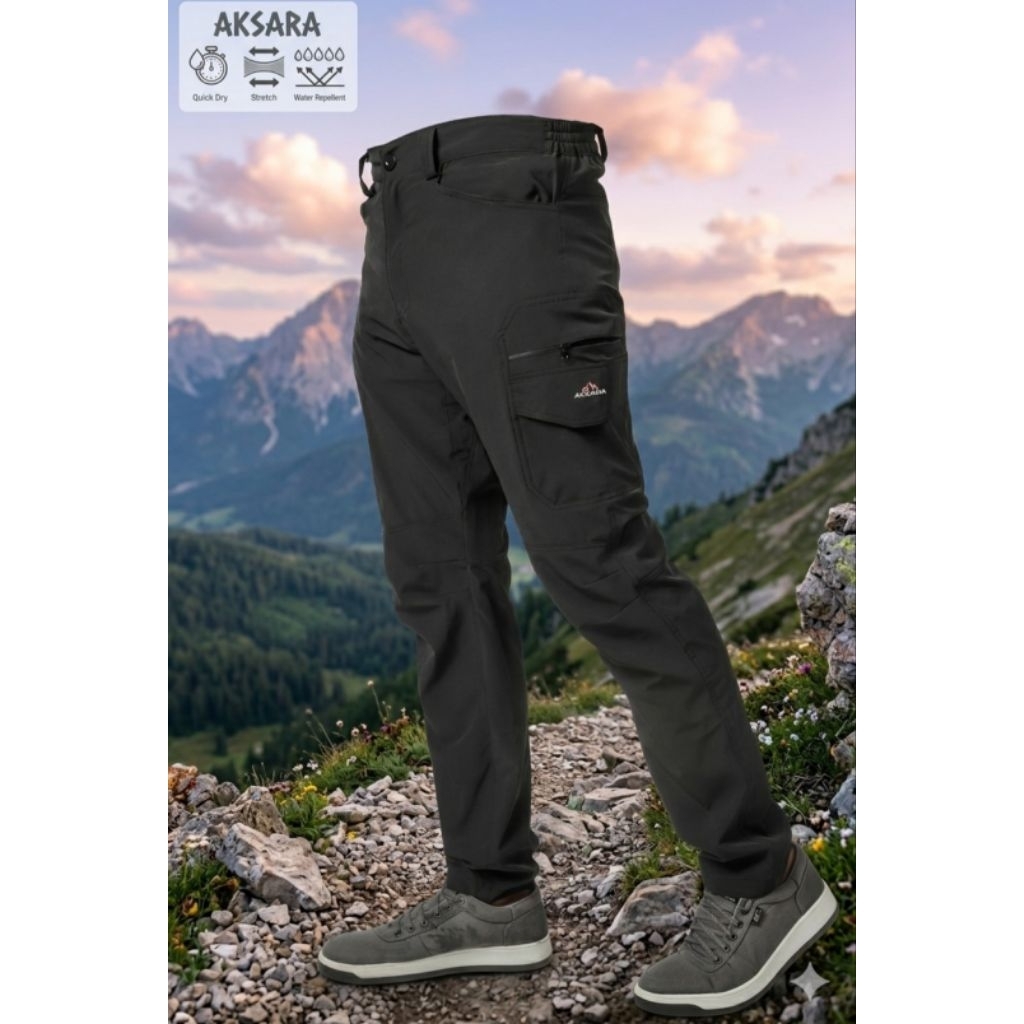 Aksara Series Lingga Celana Outdoor Pria Wanita Celana Gunung Panjang Celana Hiking Camping Strech Q