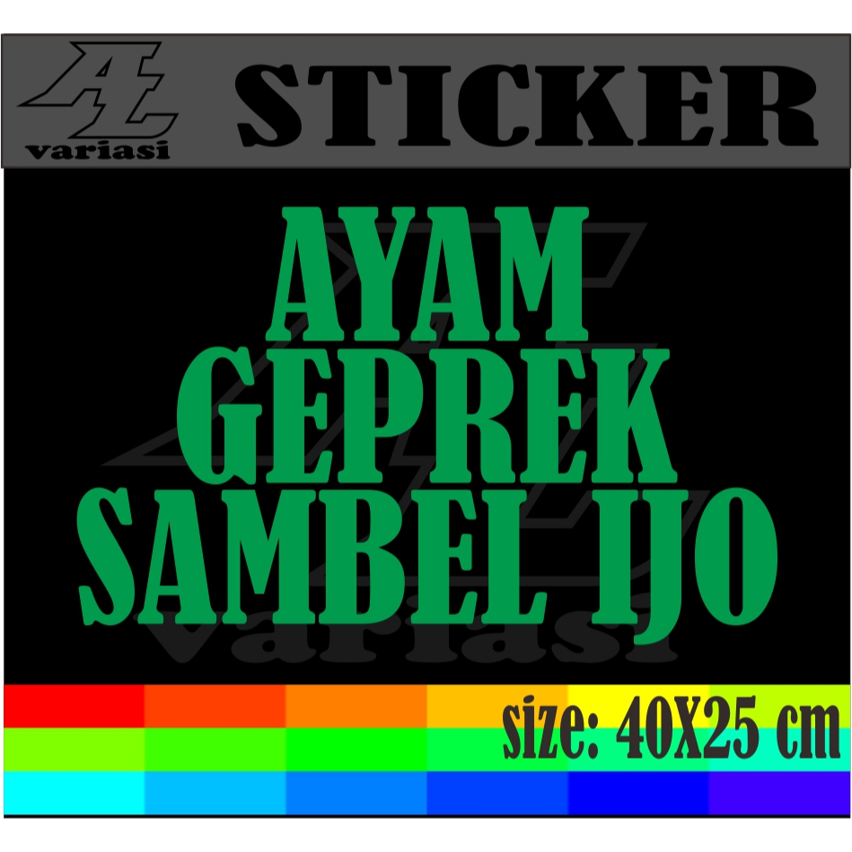 CUTTING STIKER TEMPELAN NAMA JUALAN BUAT DI FROBAK RODAL AATU ETELASE NAMA JUALAN AYAM GEPREK SAMBEL