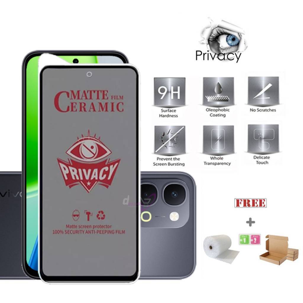 Matte Spy Vivo T5 T5 Pro 5G T1 5G T1 Pro 5G S1 Pro S1 Z1 Pro Anti Gores Ceramic Privacy Full Cover