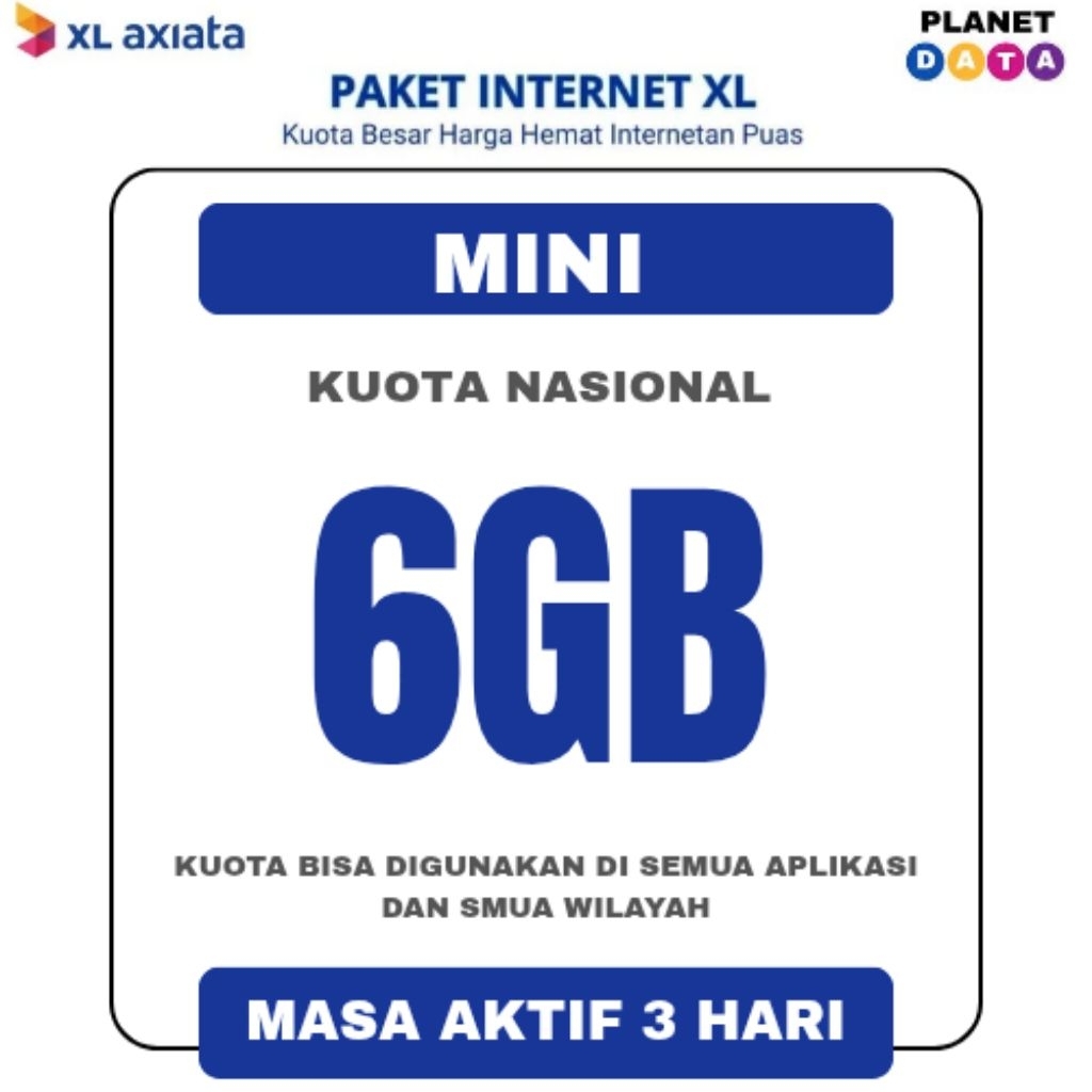 PAKET DATA XL MINI 6GB TERMURAH 