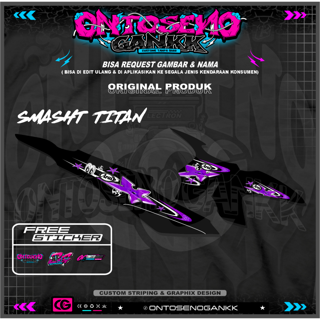 striping smash Titan striping stiker smash TITAN KONSEP ARAI NAKANO
