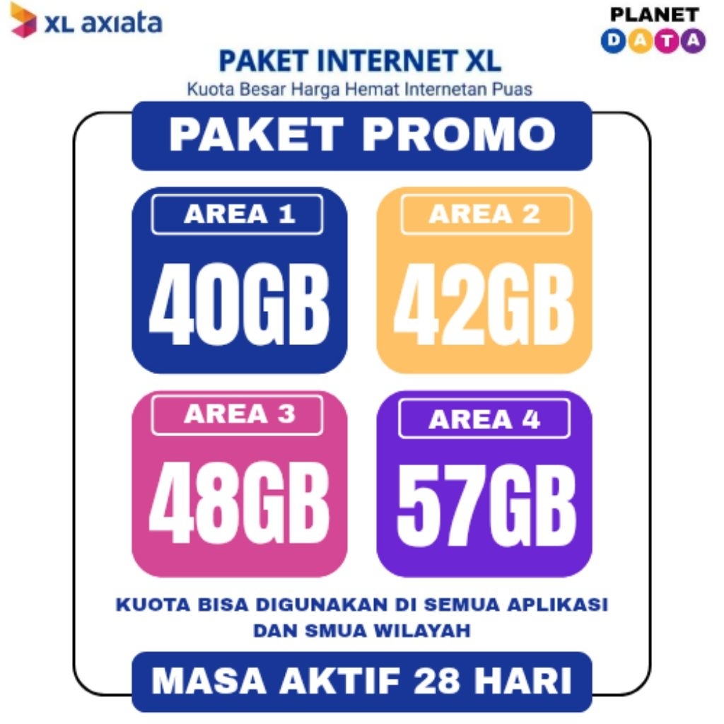 PAKET DATA XL & AXIS 40GB~57GB TERMURAH 